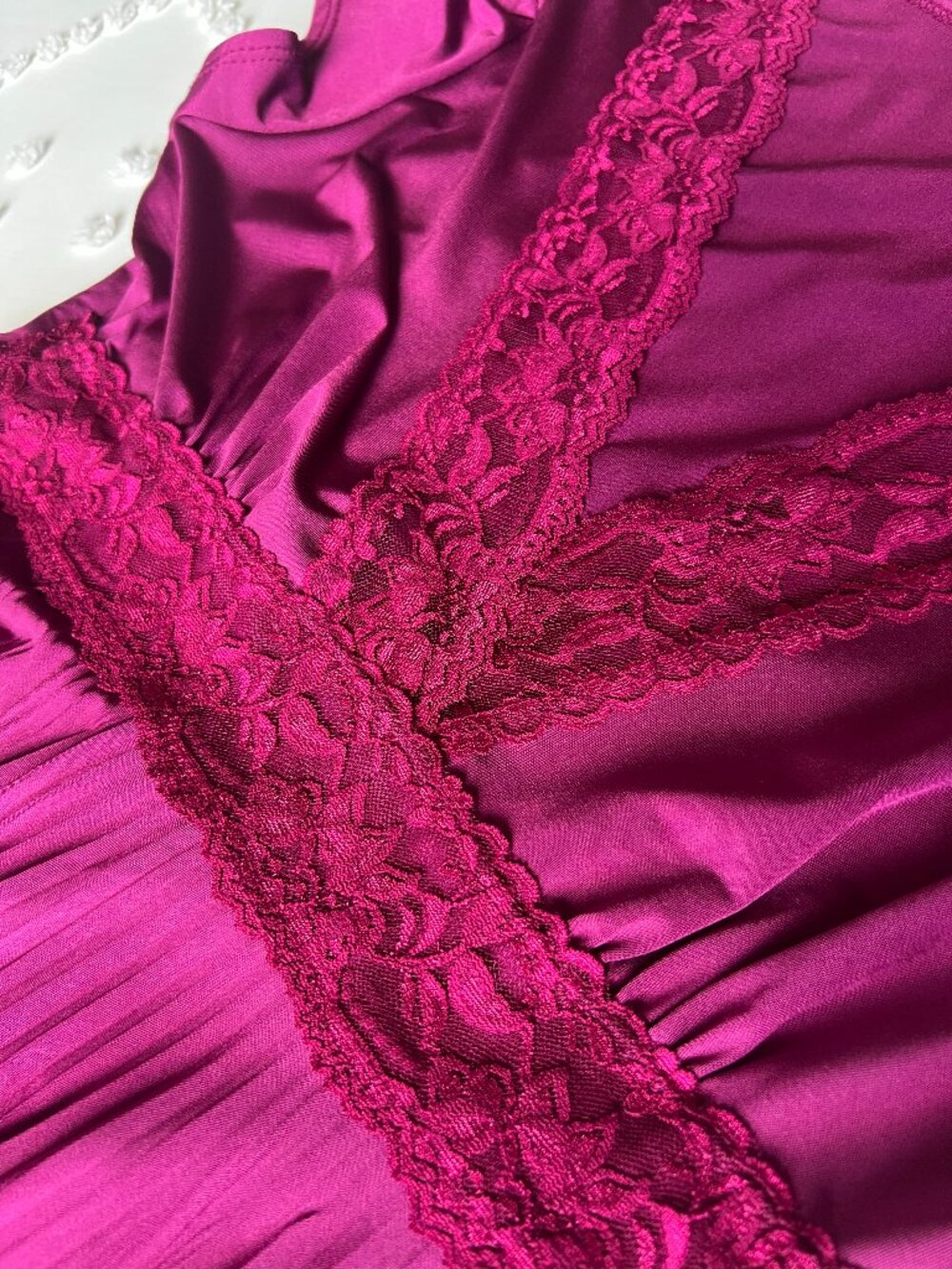 Y2K Soprano Magenta Accordion Pleat Retro Fit & Flare Dress SIZE LARGE - Picture 4 of 14